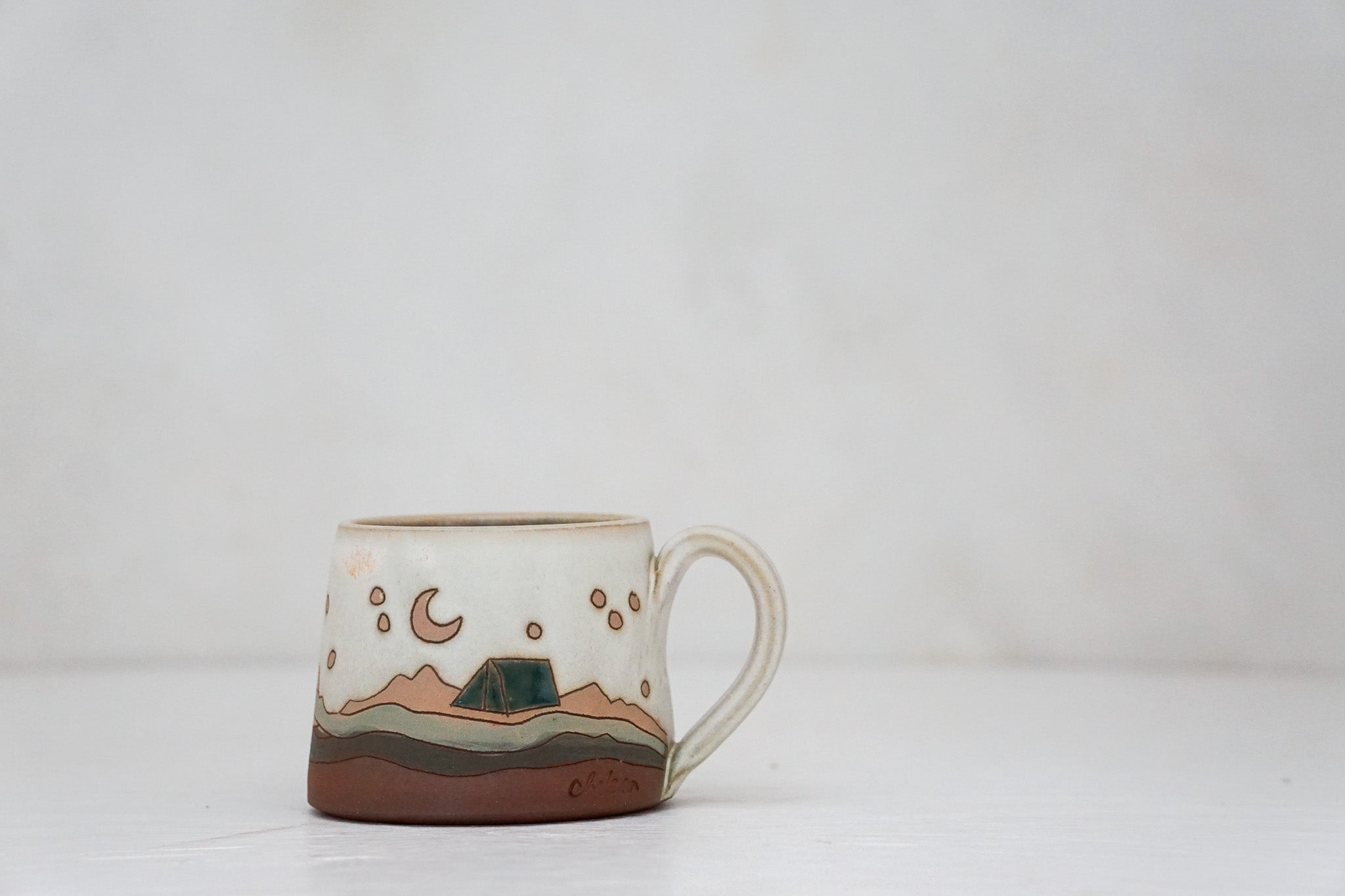 Night sky Camp shortie mug in Bone