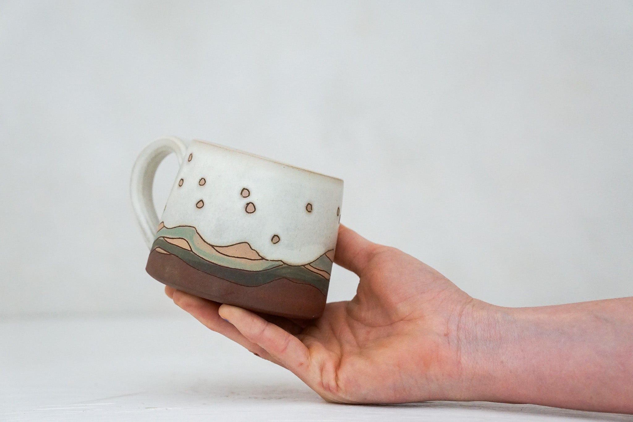 Night sky Camp shortie mug in Bone