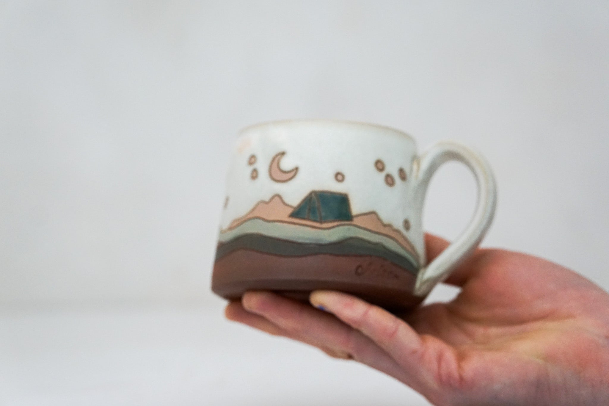 Night sky Camp shortie mug in Bone