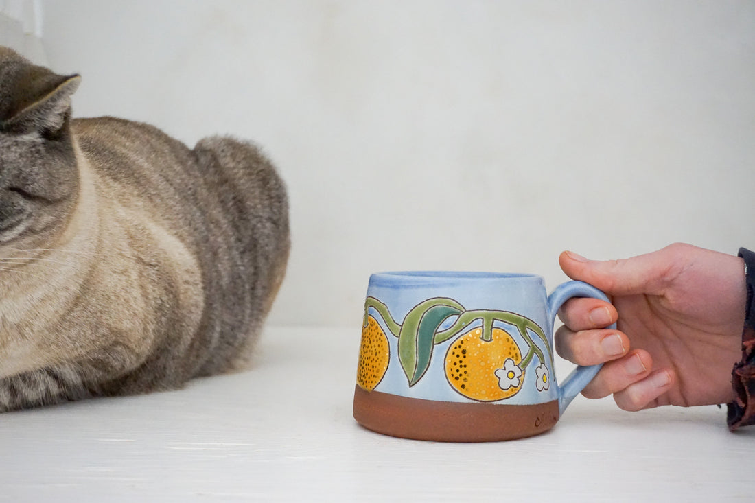 GOLD Orange Periwinkle short mug image 1