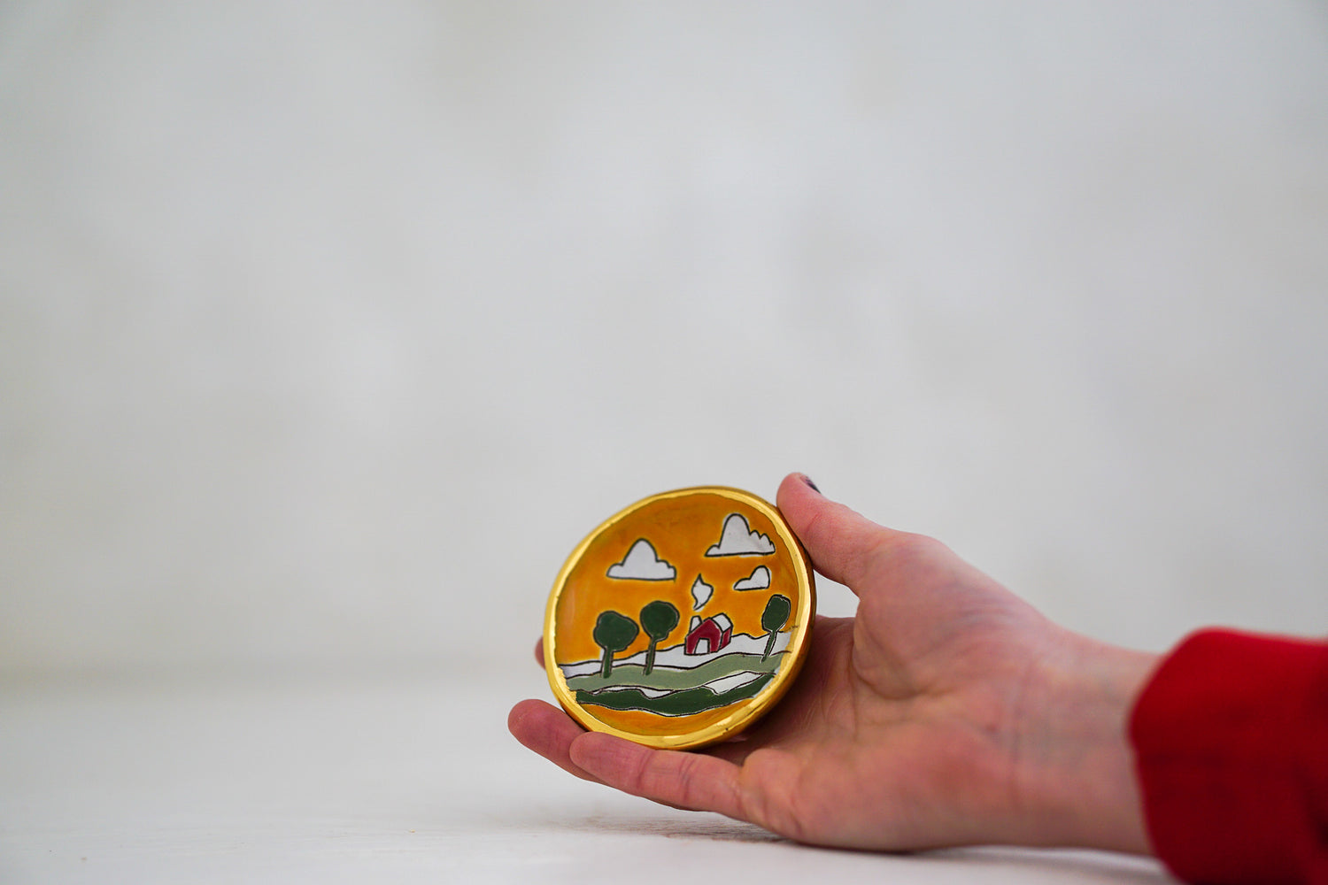 GOLD House on a Hill Orange dish image 4
