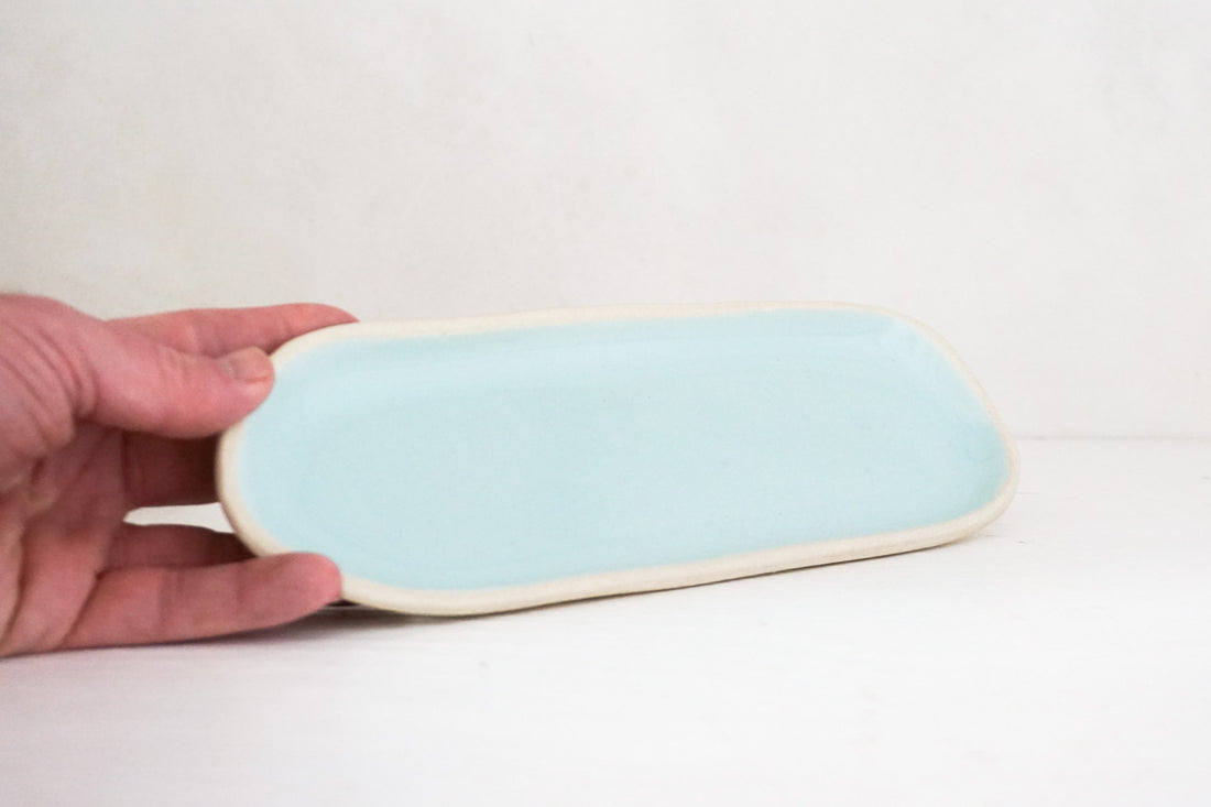 Long Handbuilt dish in Ira Blue image 1