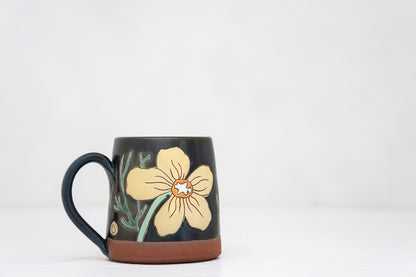 Yellow flower mug in Darby