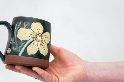 Yellow flower mug in Darby
