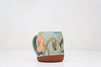 Wavy Poppy mug in Lake