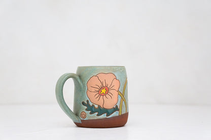 Wavy Poppy mug in Lake