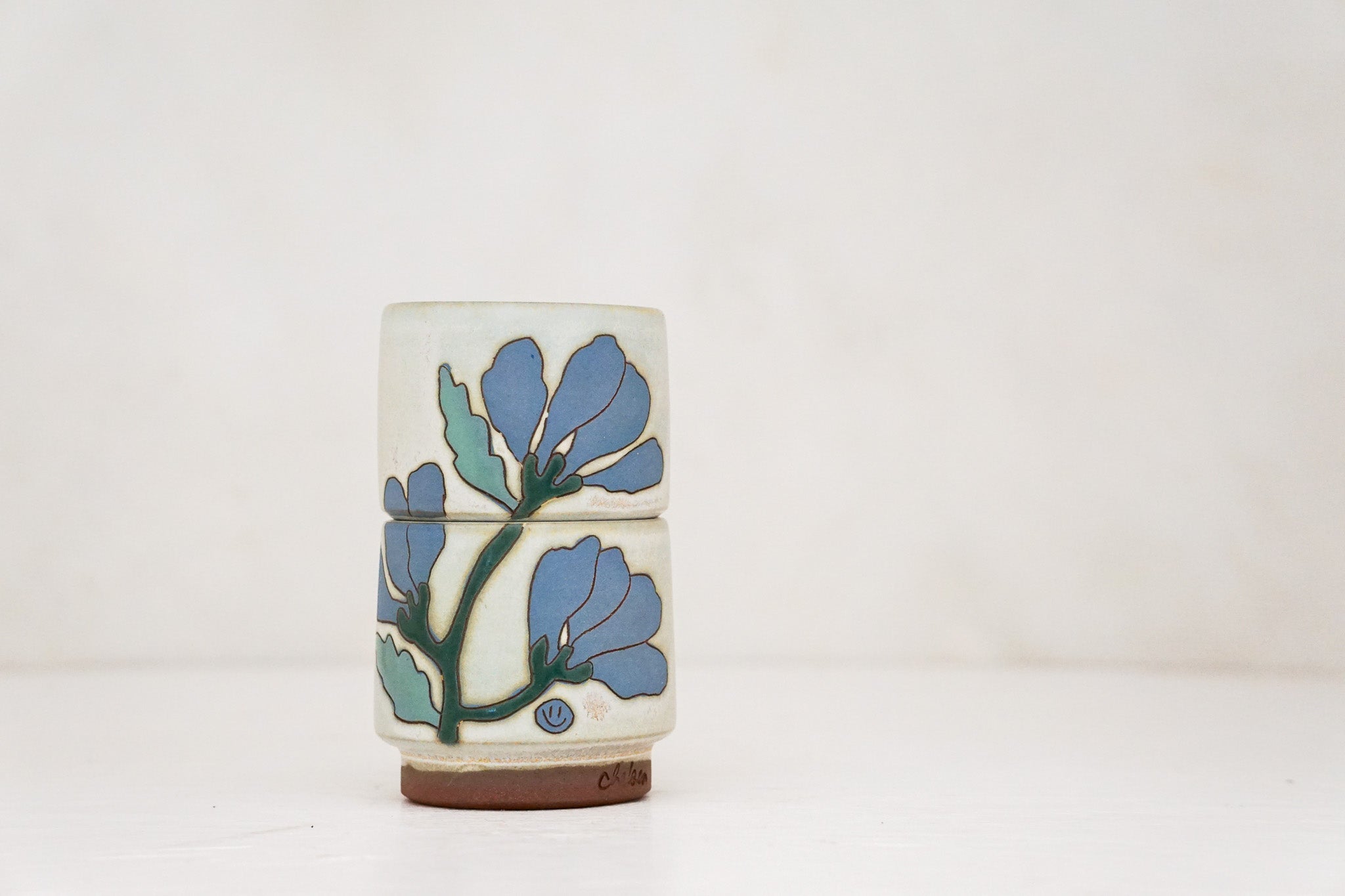 Dancing Flowers double stack in Bone