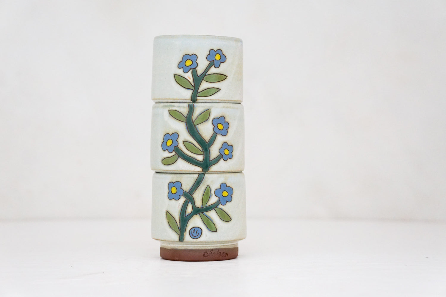 Forget-me-not triple stack in Bone