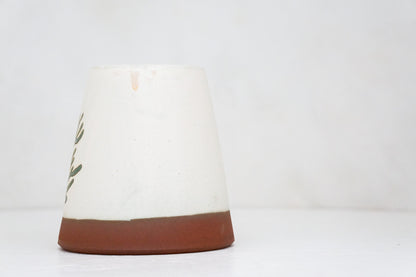 Anemone Flower Utensil Crock/ Vase in Bone