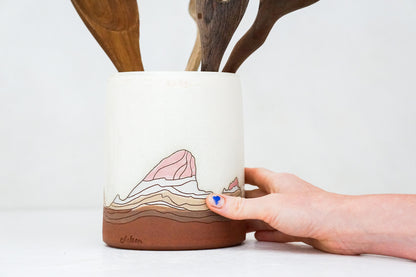 E Teton Utensil Crock in Bone