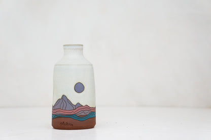 Mtn Moon purple Bottle vase in Bone