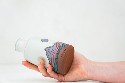 Mtn Moon purple Bottle vase in Bone