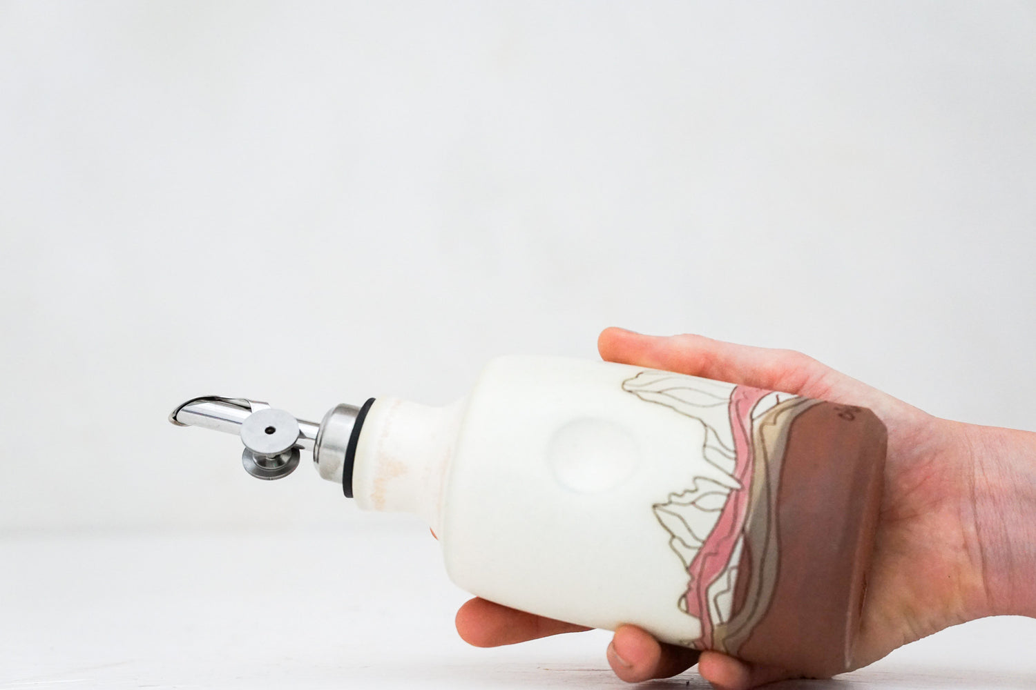 W Teton Olive oil Bottle in Bone