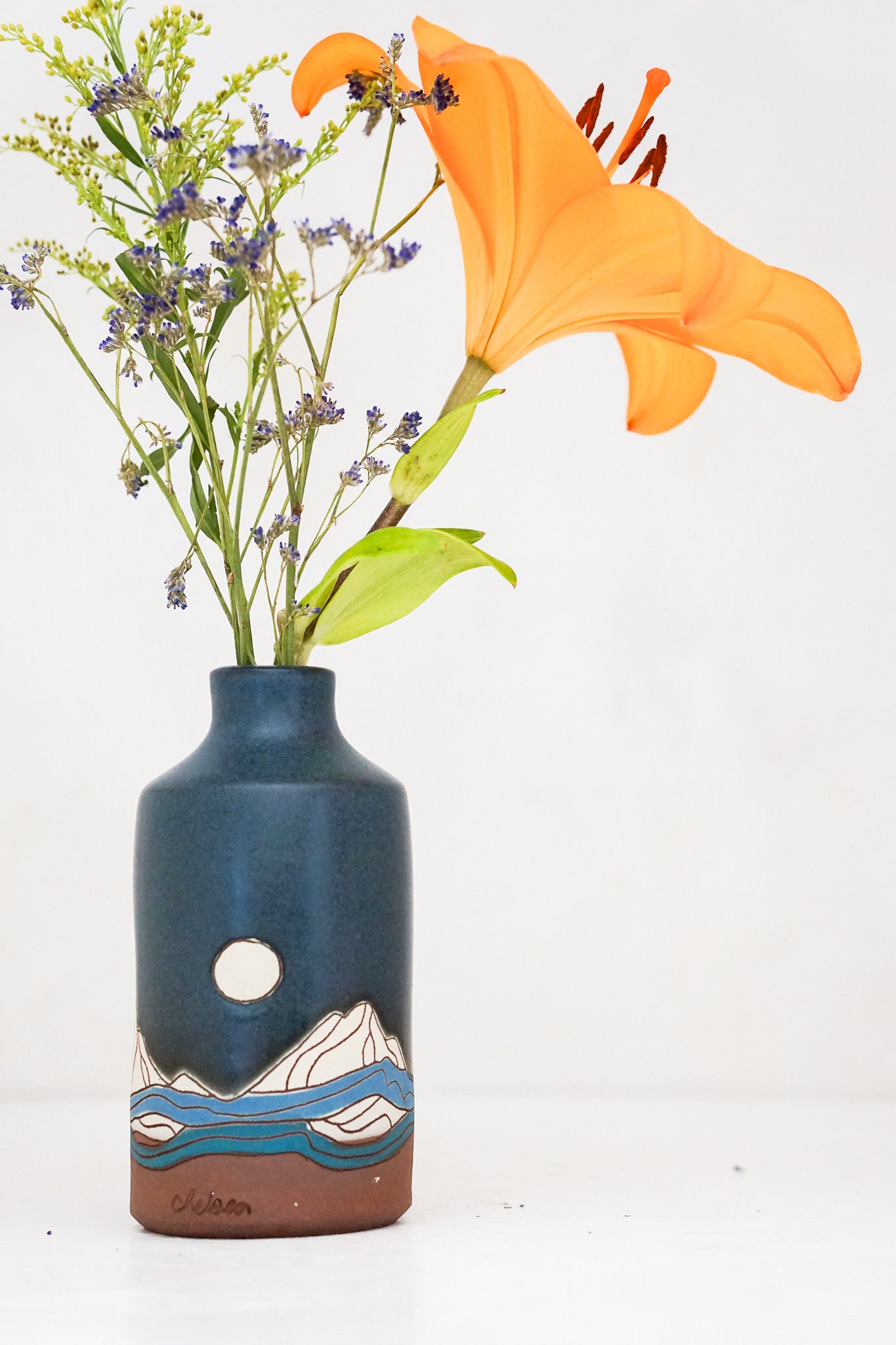 Mtn Moon Bottle vase in Darby