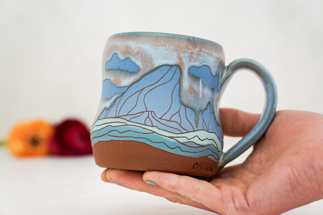 Cloudy day wavy mug