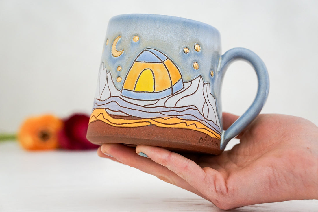 Crescent Moon camp trip GOLD mug