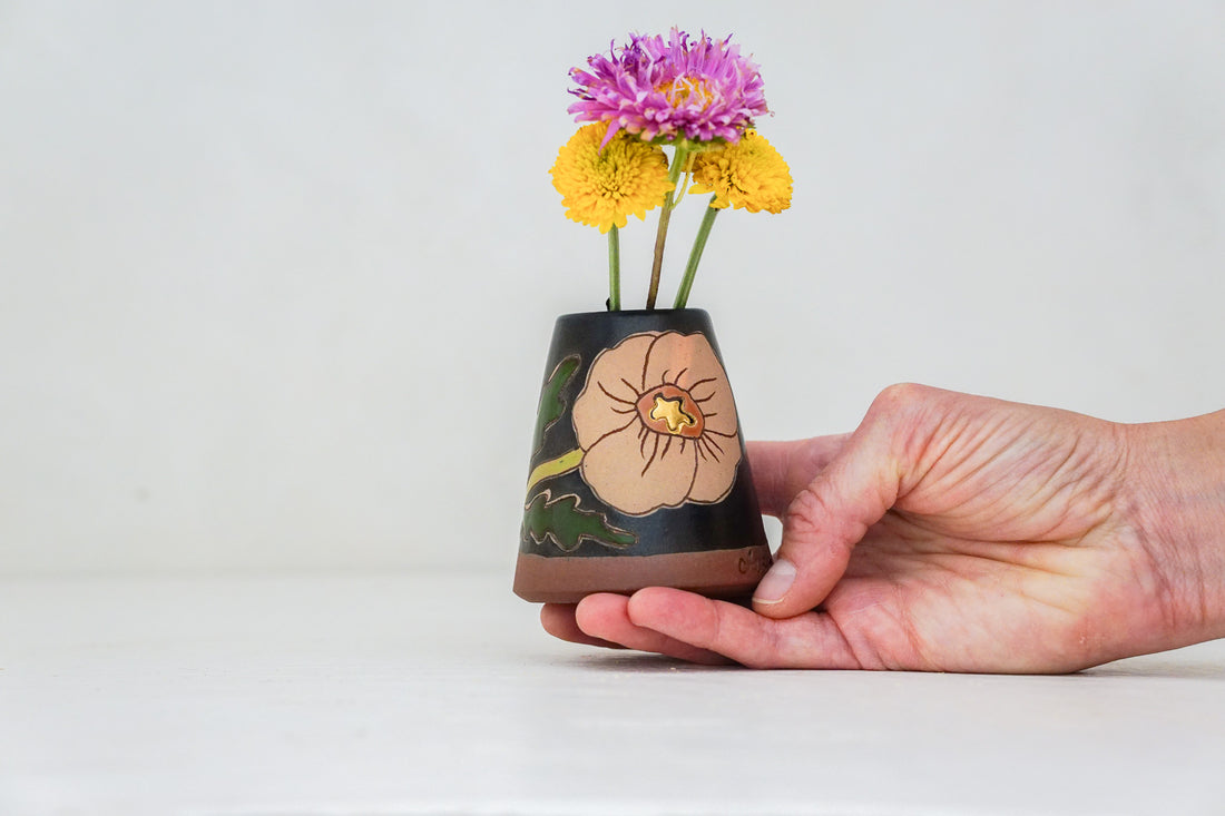 GOLD Poppy Bud vase in Darby