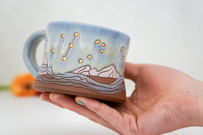 Crescent moon Orions belt GOLD mug