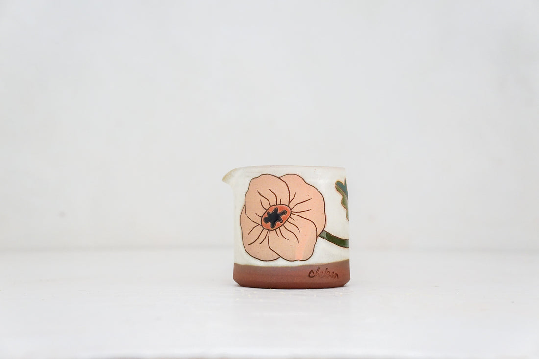 Poppy Pitcher in Bone