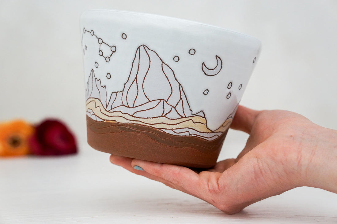 E Teton Dipper night white bowl, large