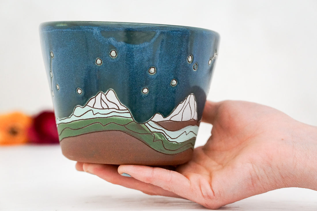 E Teton Dipper night Huckleberry bowl, large