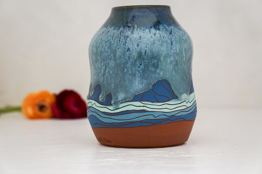 WOW E Teton Blues vase