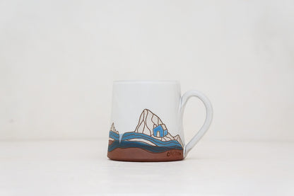 W Teton Blue House mug in White
