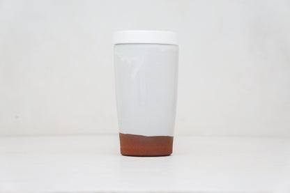 Lil Yellow Flower Travel Cup in White