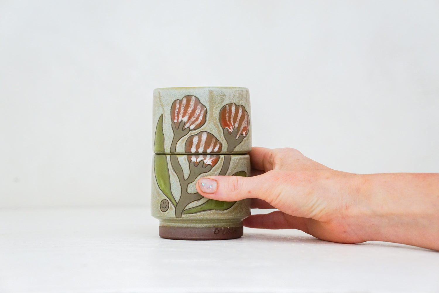 Flower POWer double stack in Sage