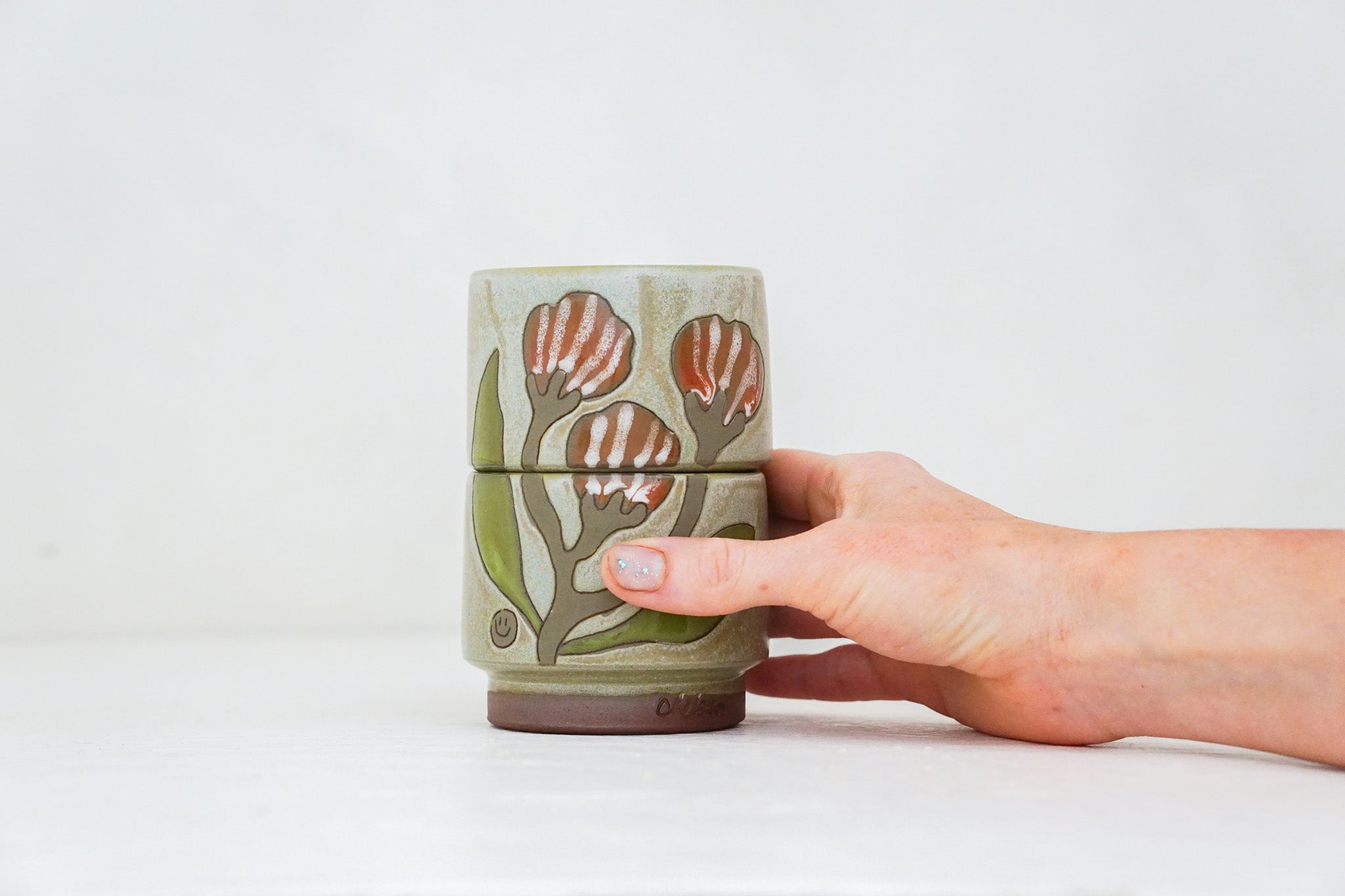 Flower POWer double stack in Sage