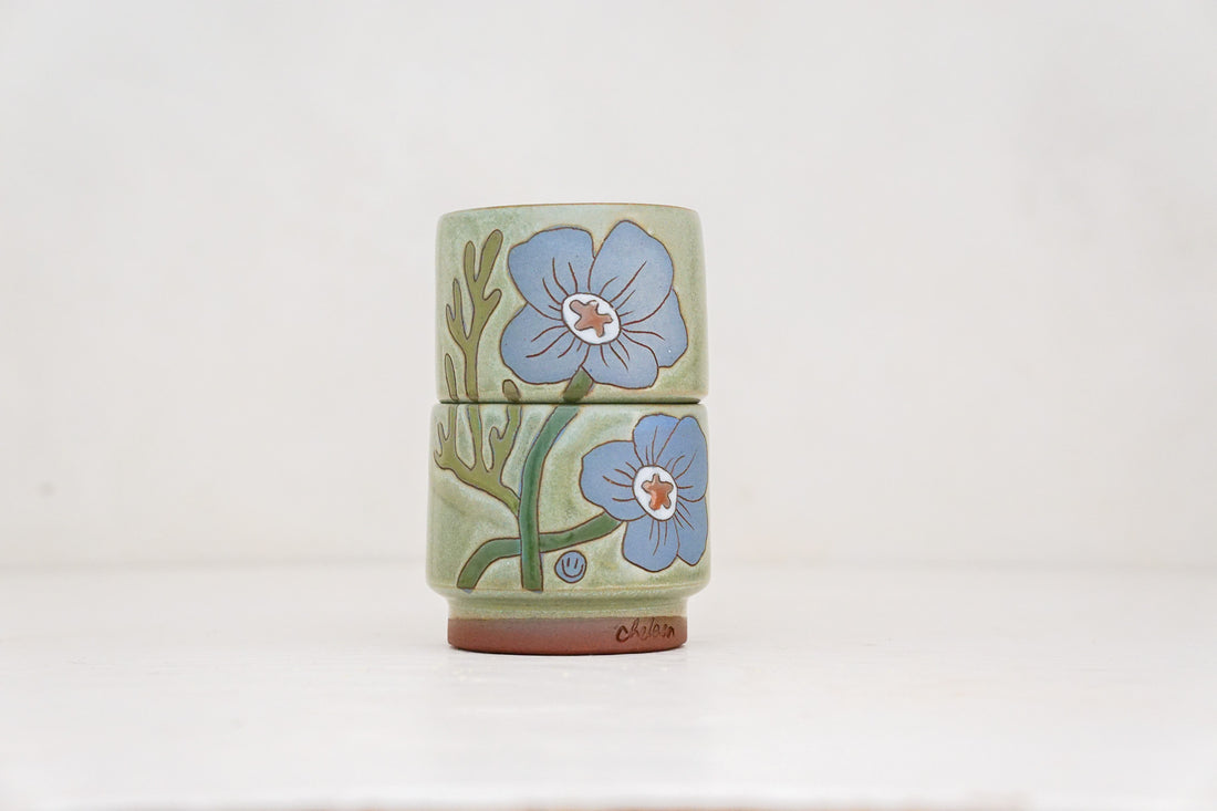Blue Cosmo double stack in Sage