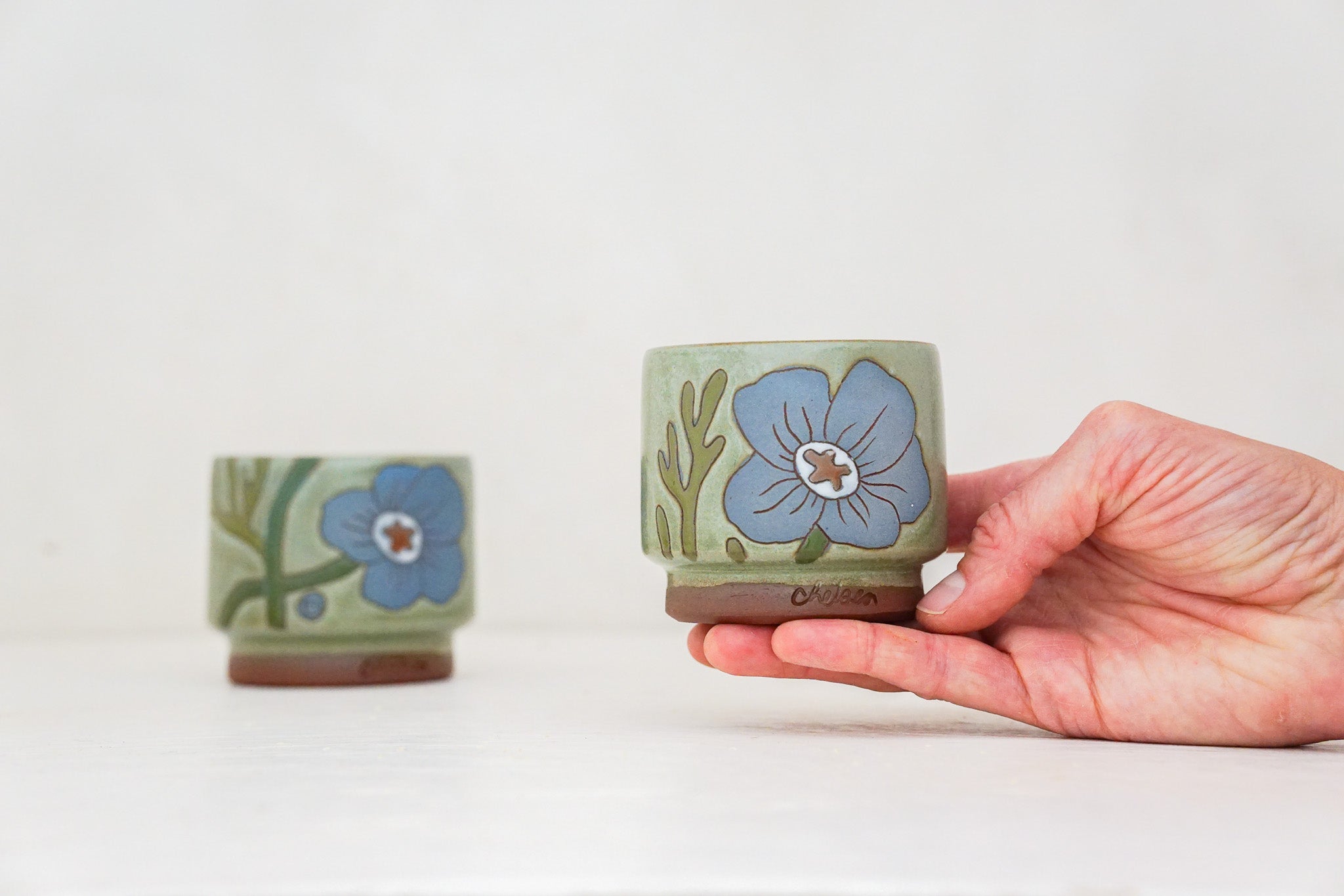 Blue Cosmo double stack in Sage