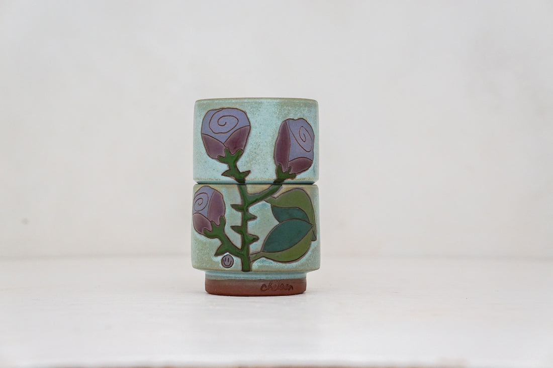 Purple Rose double stack cups in Lake