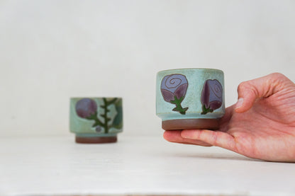 Purple Rose double stack cups in Lake