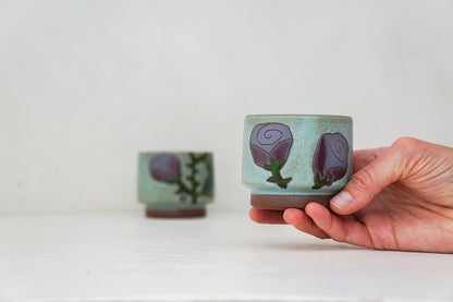 Purple Rose double stack cups in Lake