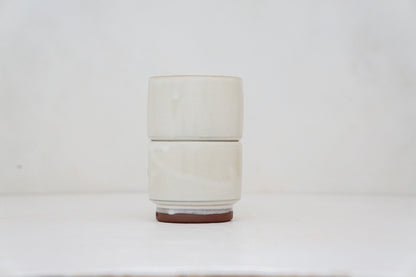 Buttercup flower double stack cups in Bone
