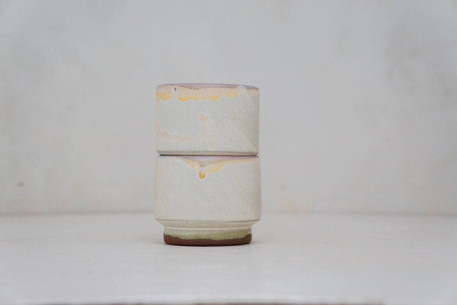Pinktastic flower double stack cups in Bone