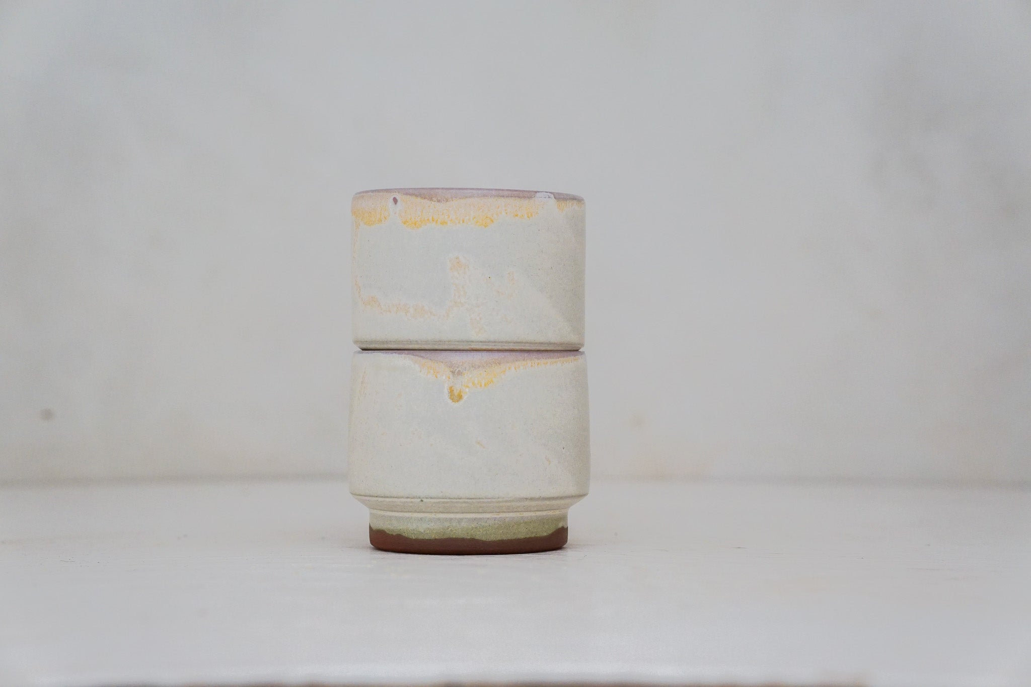 Pinktastic flower double stack cups in Bone
