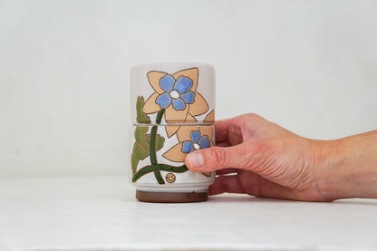 Columbine flower double stack cups in White