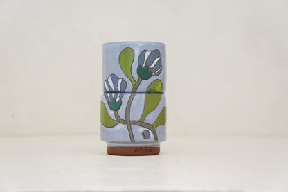 Hello flower double stack cups in White