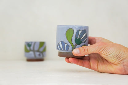 Hello flower double stack cups in White