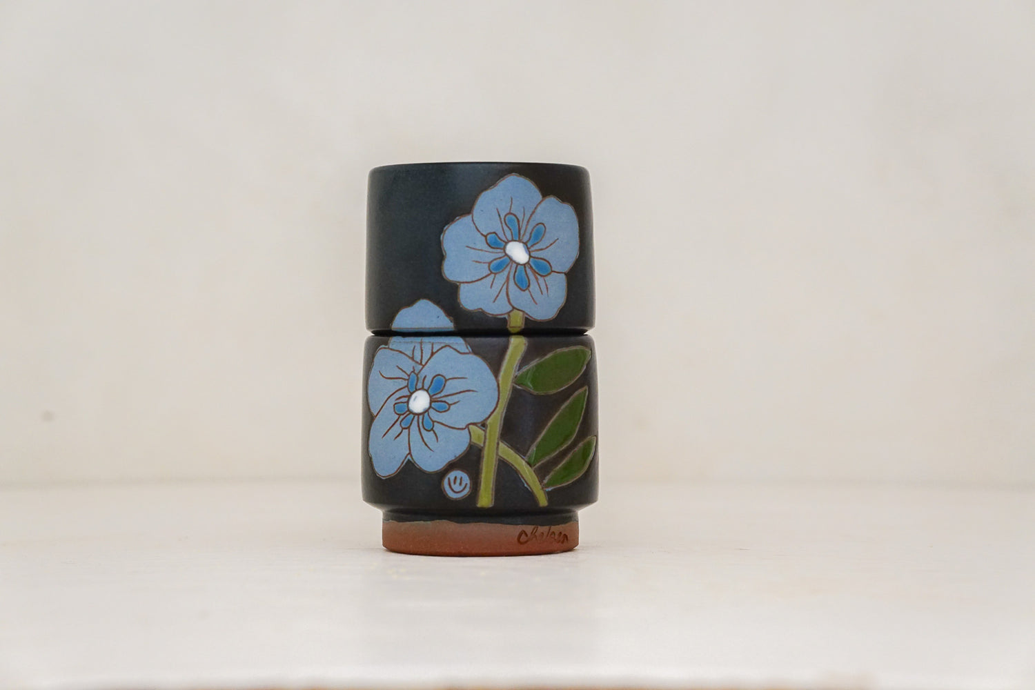 Baby Blue Eyes double stack cups in Darby