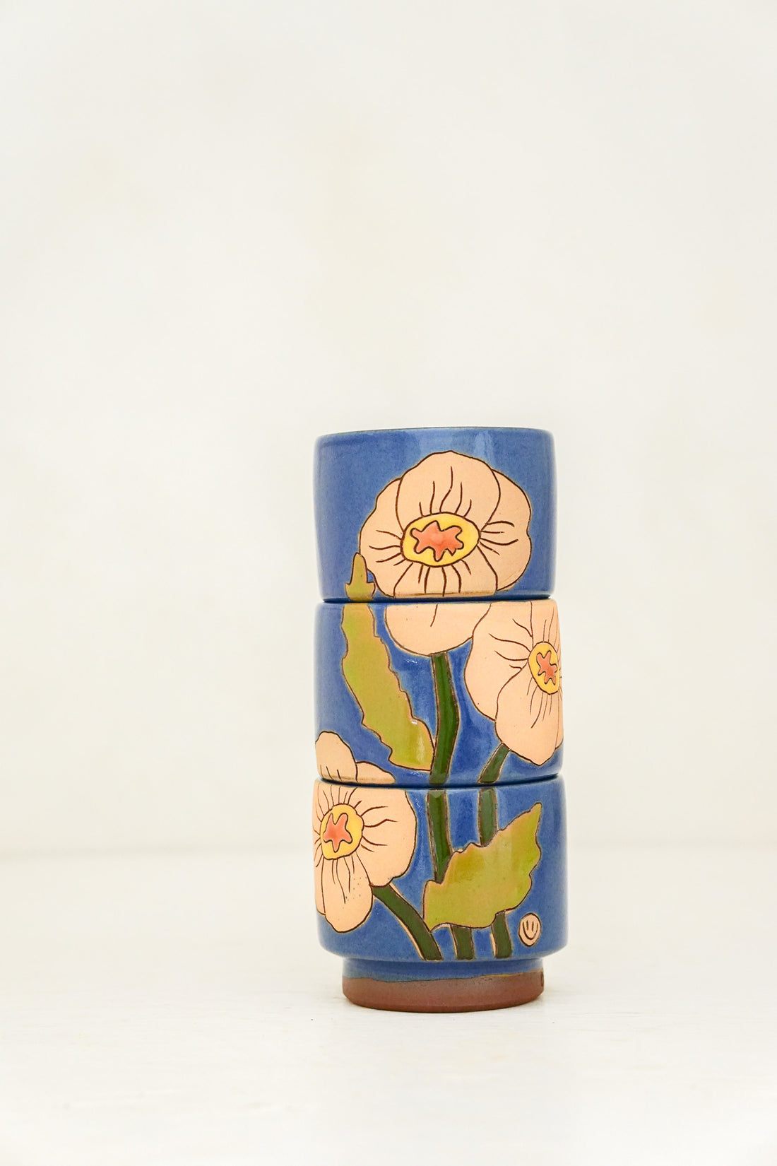 Poppy Flower cups in Flax*