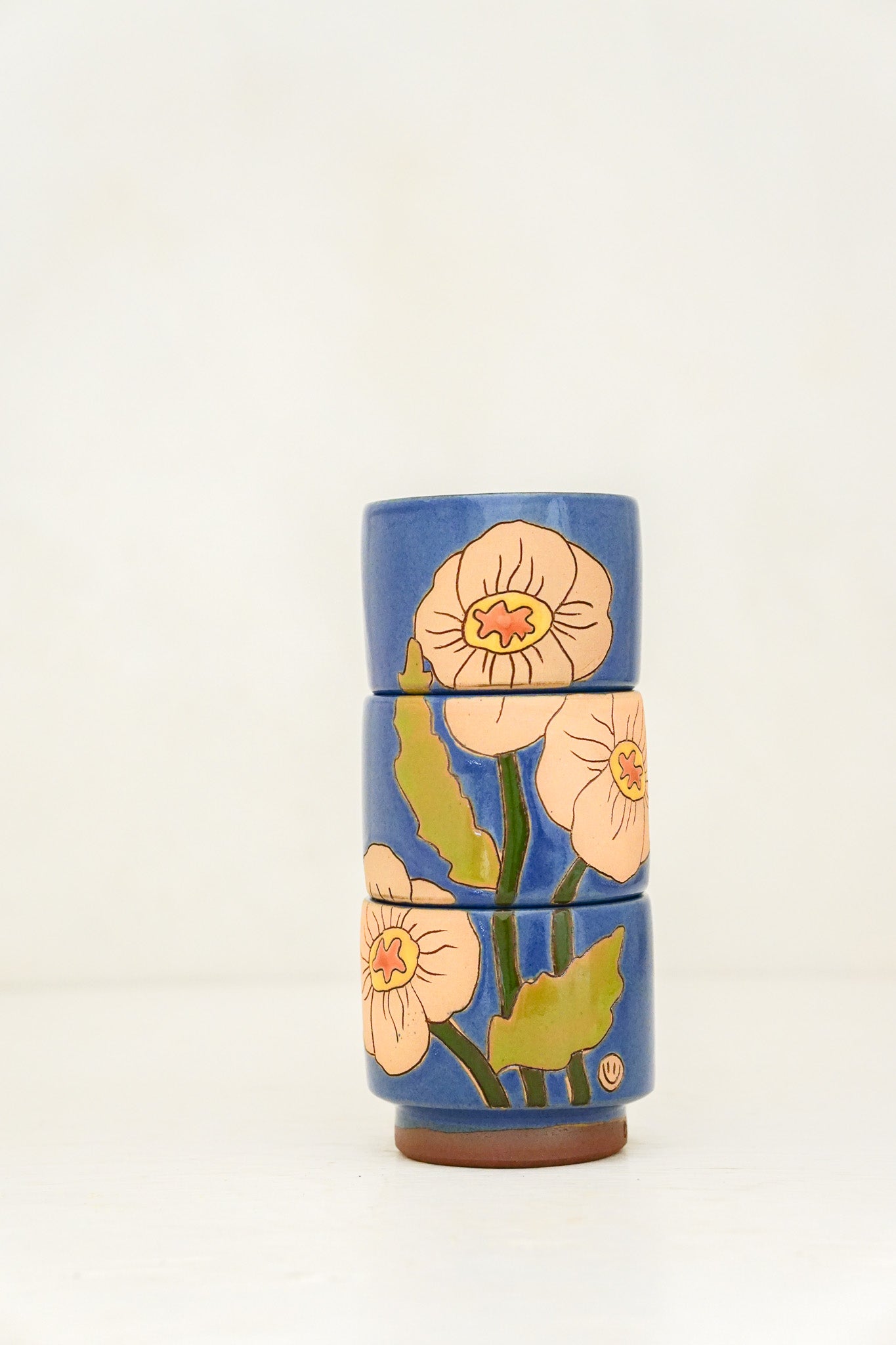Poppy Flower cups in Flax*