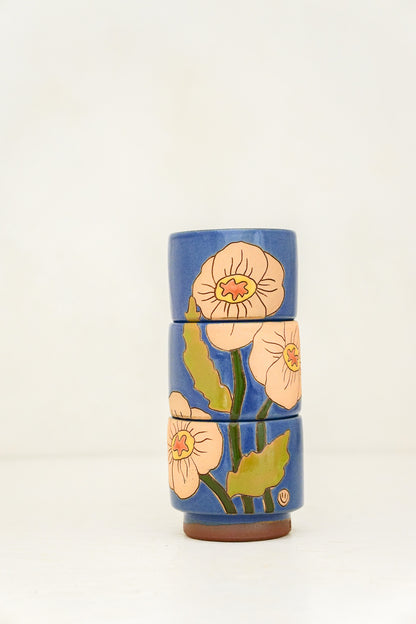 Poppy Flower cups in Flax*