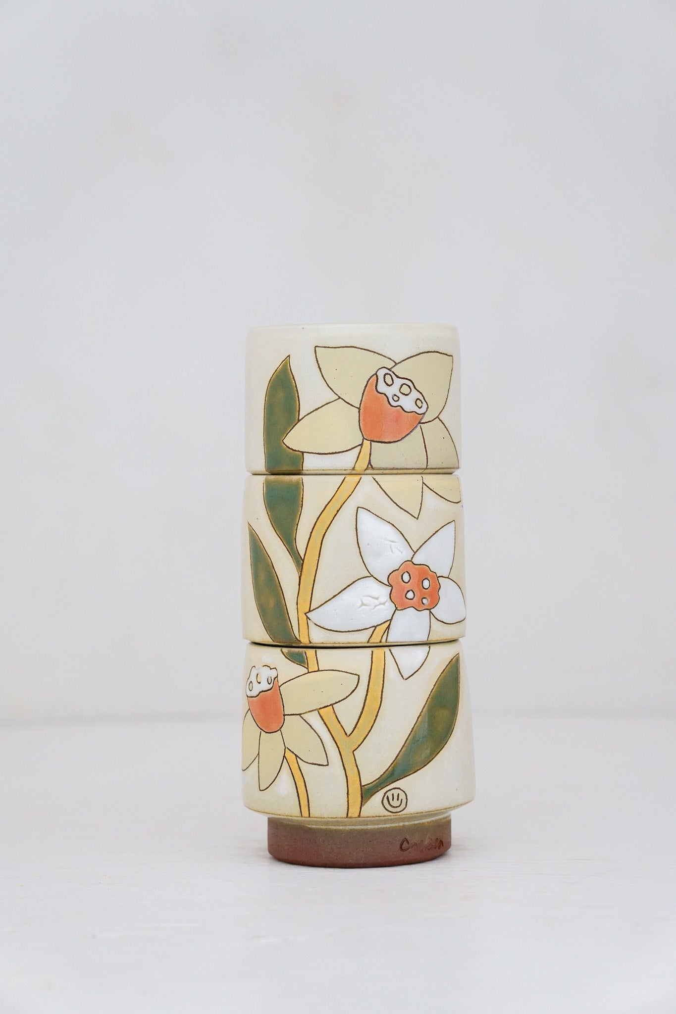 Daffodil Flower cups in Bone*