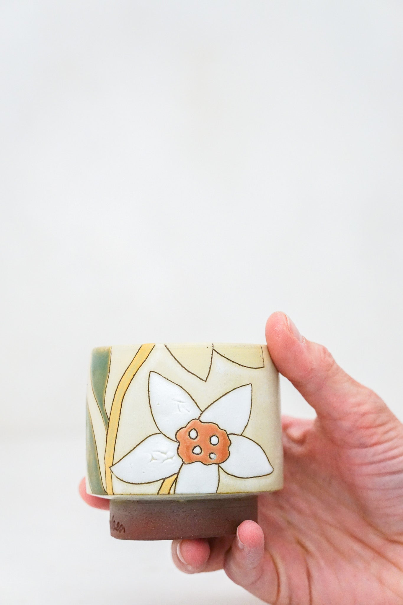 Daffodil Flower cups in Bone*