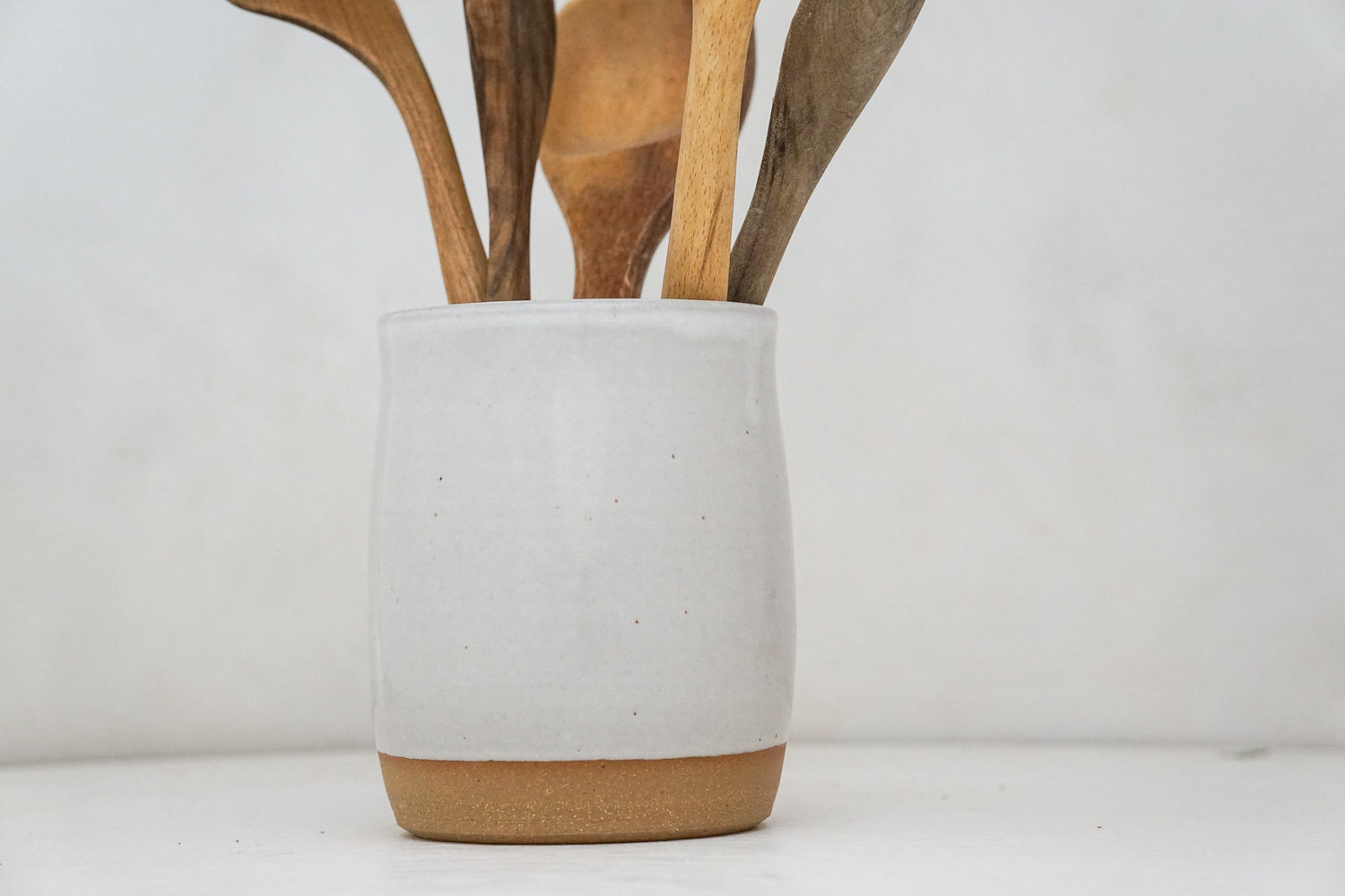 Wavy White Utensil crock / Vase