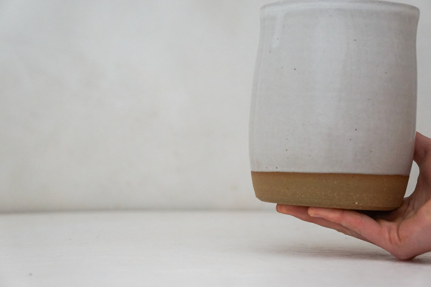 Wavy White Utensil crock / Vase