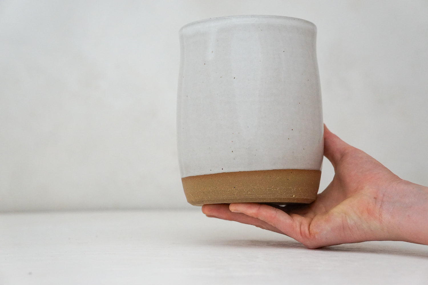 Wavy White Utensil crock / Vase